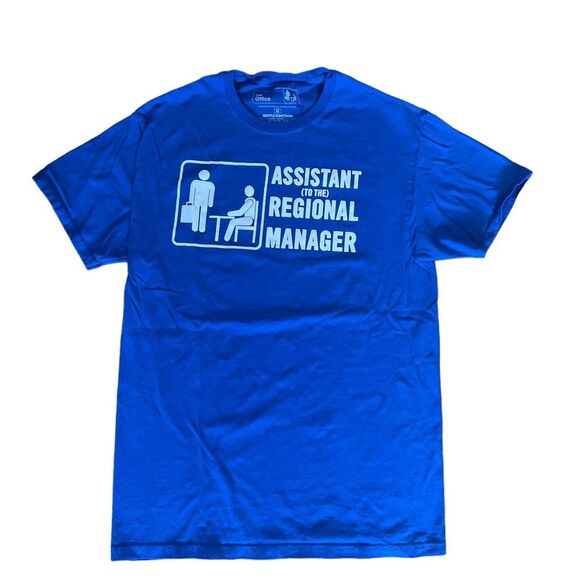 The Office Assistant To The Regional Manager Blue Tee Shirt Mens Size Medium - Picture 1 of 5